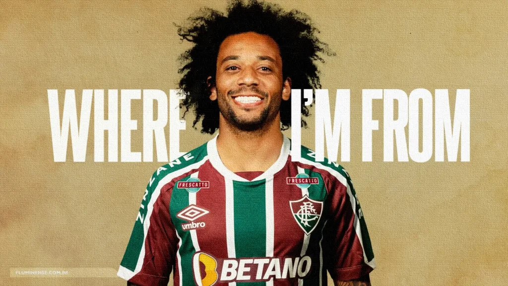 jogador Marcelo vestindo a camisa do Fluminense
