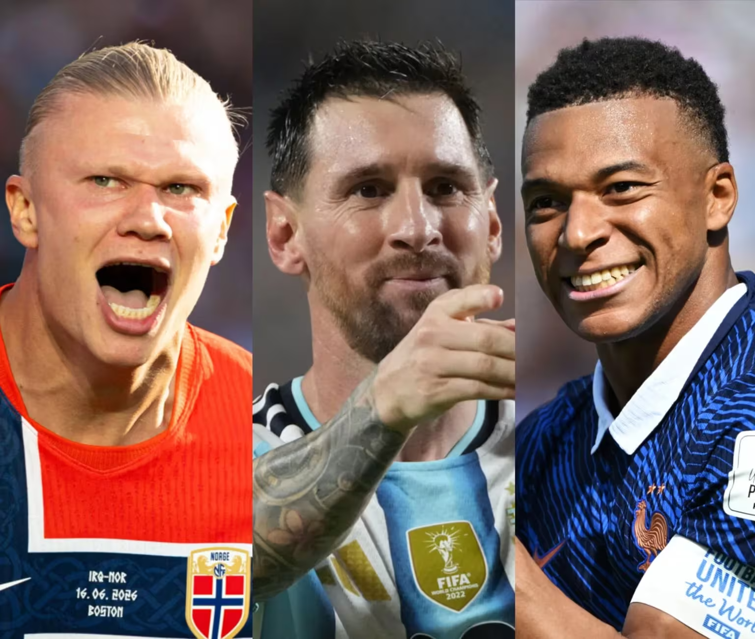 Halland, Messi e Mbappé